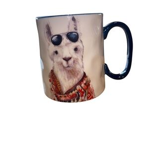 Hipster Animal Signature Housewares Llama Coffee Mug 14 oz With Glasses